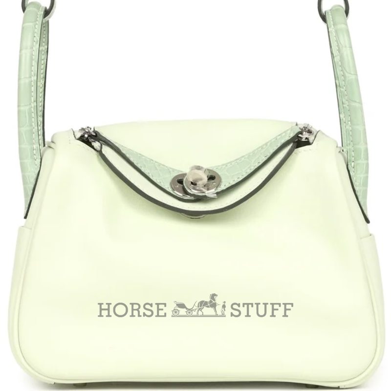 Hermès Lindy Mini Touch Vert Fizz Swift / Matte Crocodile Alligator PHW