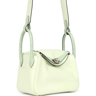 Hermès Lindy Mini Touch Vert Fizz Swift / Matte Crocodile Alligator PHW