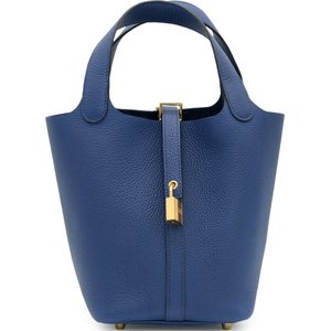 Hermès Picotin Lock 18 Blue Sapphire Clemence GHW