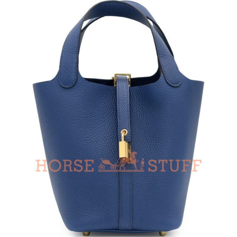 Hermès Picotin Lock 18 Blue Sapphire Clemence GHW