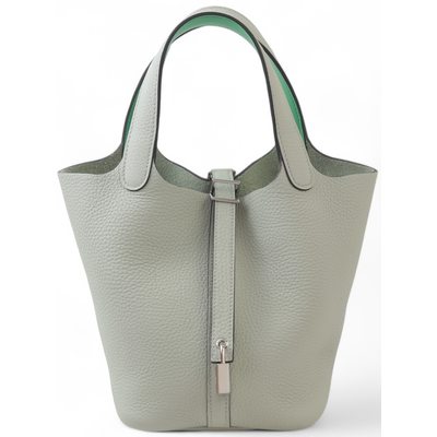 Hermès Picotin Lock 18 Gris Neve Clemence PHW