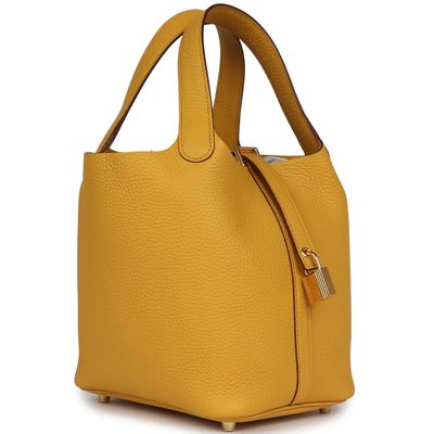 Hermès Picotin Lock 18 Jaune Ambre Clemence GHW