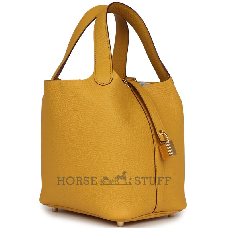 Hermès Picotin Lock 18 Jaune Ambre Clemence GHW