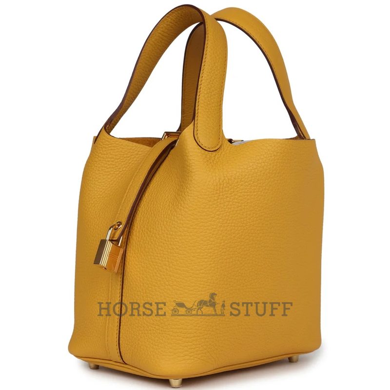 Hermès Picotin Lock 18 Jaune Ambre Clemence GHW