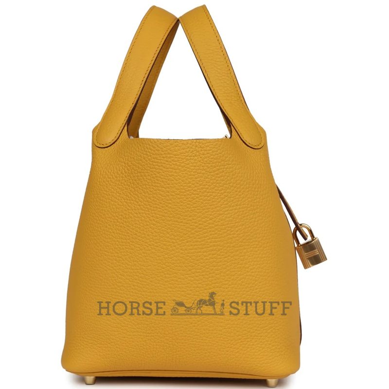 Hermès Picotin Lock 18 Jaune Ambre Clemence GHW