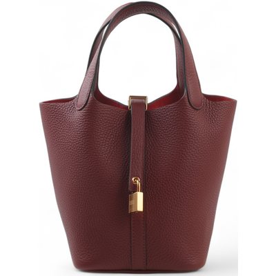 Hermès Picotin Lock 18 Rouge Sellier Clemence GHW