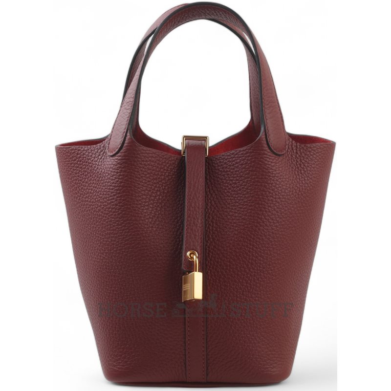 Hermès Picotin Lock 18 Rouge Sellier Clemence GHW