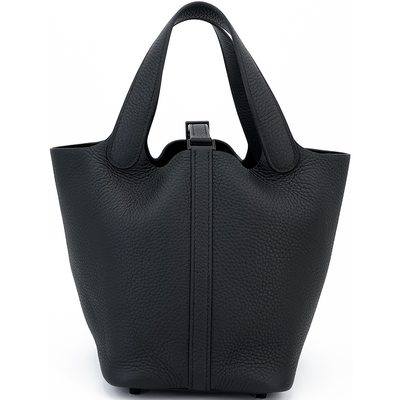 Hermès Picotin Lock 18 Limited Edition "So Black" Black Clemence PVD ( Black Hardware )