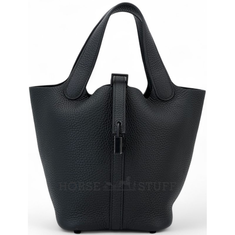 Hermès Picotin Lock 18 Limited Edition "So Black" Black Clemence PVD ( Black Hardware )