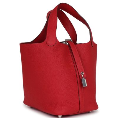 Hermès Picotin Lock 18 Vermillion Clemence PHW