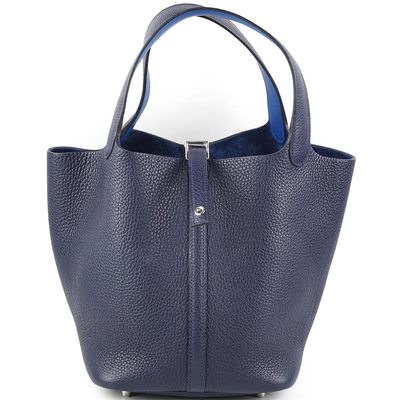 Hermès Picotin Lock 22 Eclat Blue Nuit / Blue France Clemence PHW