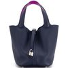 Hermès Picotin Lock 22 Eclat Blue Nuit / Rose Pourpre Clemence PHW