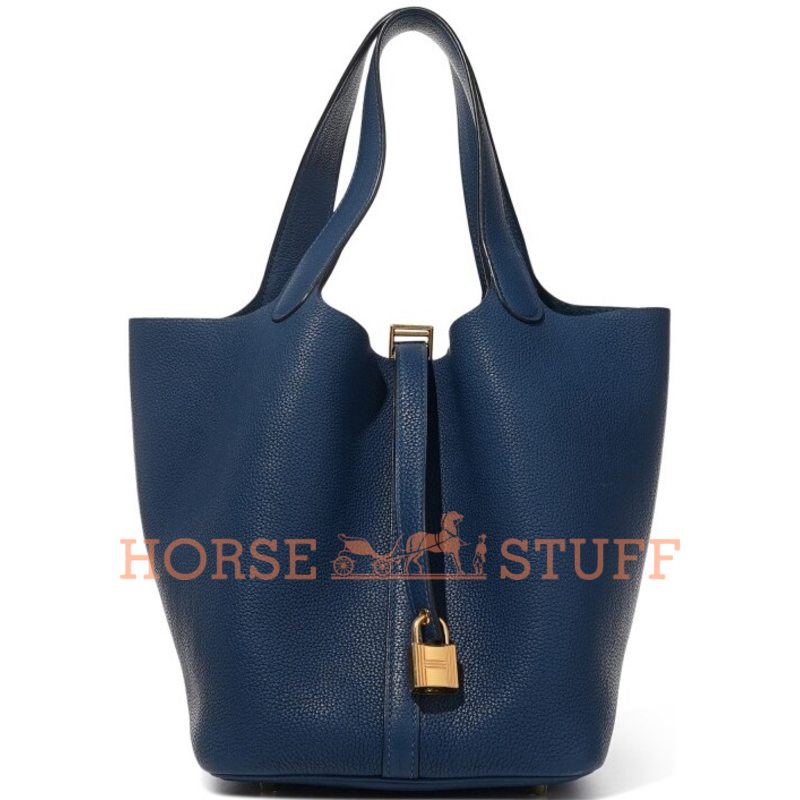 Hermès Picotin Lock 22 Deep Blue Clemence GHW