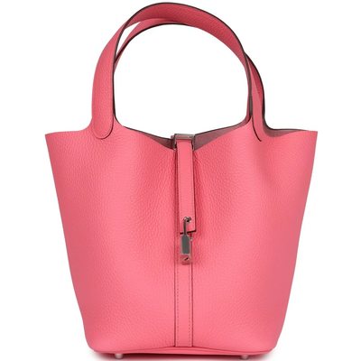 Hermès Picotin Lock 22 Rose Azalee Clemence PHW