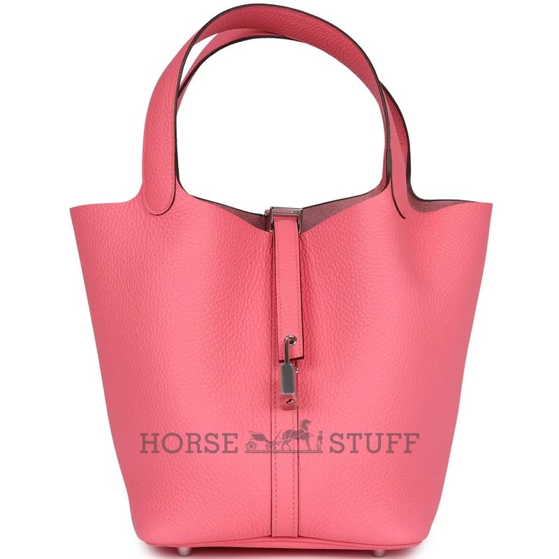 Hermès Picotin Lock 22 Rose Azalee Clemence PHW