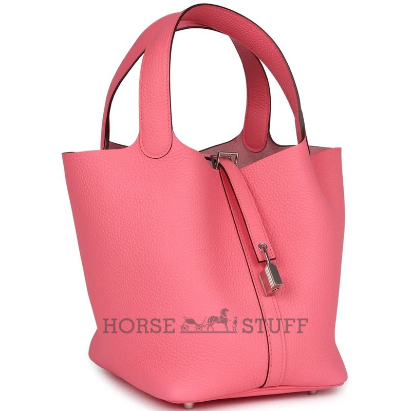 Hermès Picotin Lock 22 Rose Azalee Clemence PHW