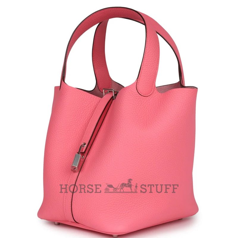 Hermès Picotin Lock 22 Rose Azalee Clemence PHW
