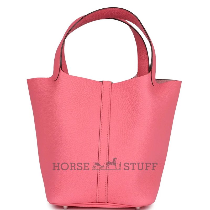 Hermès Picotin Lock 22 Rose Azalee Clemence PHW