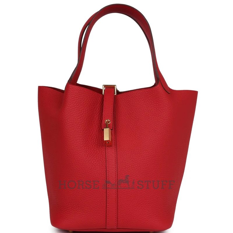 Hermès Picotin Lock 22 Vermillion Clemence GHW