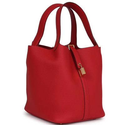 Hermès Picotin Lock 22 Vermillion Clemence GHW