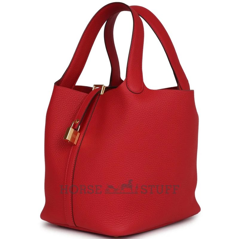 Hermès Picotin Lock 22 Vermillion Clemence GHW