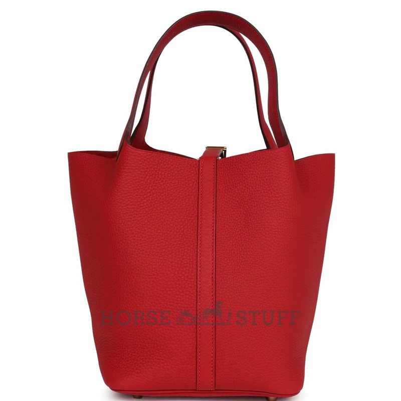 Hermès Picotin Lock 22 Vermillion Clemence GHW