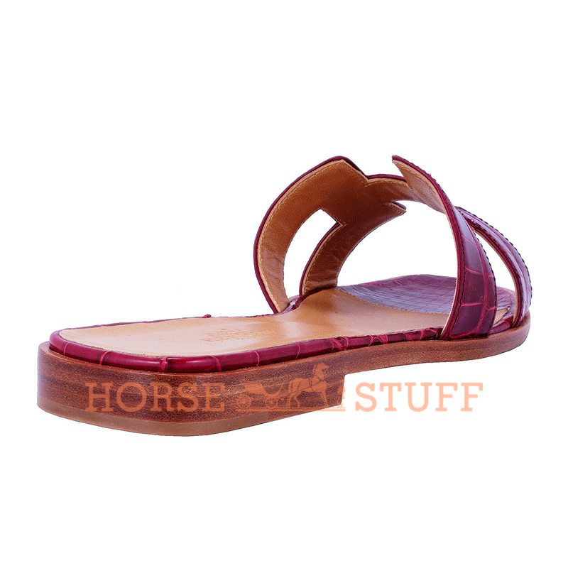 Hermès Oran Sandal Bordeaux Alligator